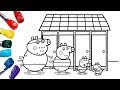 Peppa Pig Swimsuit Peppa Pig Coloring Pages Peppa Pig Swimming In The Pool