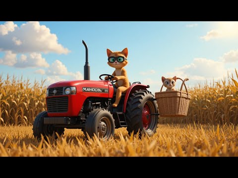 Cutest Cat & Kitten Farm Day EVER! 🚜🌽 (Ft. Mahindra Tractor & Veku Car)