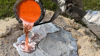 Huge Molten Aluminum Fire Ant Casting Biggest One Yet Casting 25 Mp4 3GP & Mp3