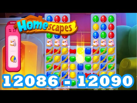 Homescapes Level 12086 - 12090 HD 3 - match puzzle Gameplay | android | IOS | 12087 | 12088 | 12089