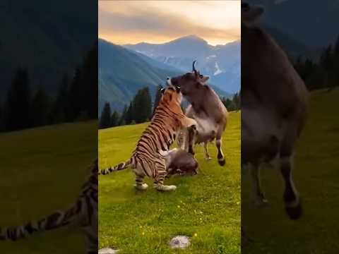 Cow Gives Birth | Tiger Attacks Baby Calf | Mother Cow’s Brave Fight