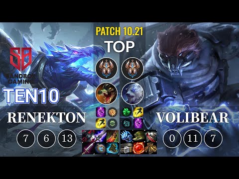 SB Ten10 Renekton vs Volibear Top - KR Patch 10.21