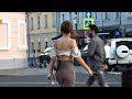 Russian Beautiful Girls Hunt Men On Expensive Moscow Street Walking Around The City