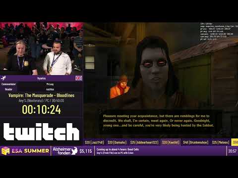 Vampire: The Masquerade - Bloodlines [Any% (Nosferatu)] by Vysetra - #ESASummer23