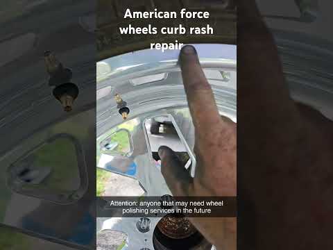 Fixing deep curb rash on American force wheels #americanforcewheels #curbrashrepair #metalpolishing
