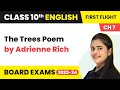 The Trees Poem By Adrienne Rich Glimpses Of India Class 10 English Literature Chapter 7 2022 23