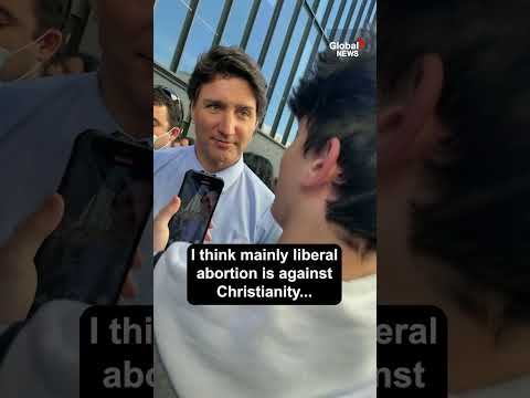 "Wow": Trudeau challenges young PPC supporter after anti-abortion statements