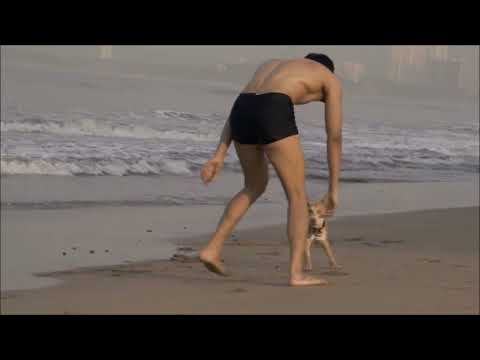 Ankit Arora Playing with Dog in Underwear