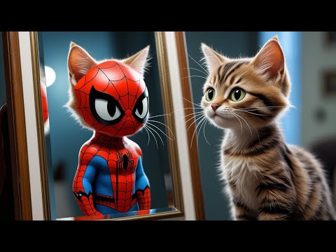 Cute Kitten Becomes Spiderman #cute #kitten #cat #cuteanimals #animation