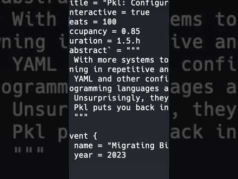 PKL Configuration Language #java #kotlin #swift #golanguage #shorts thumbnail