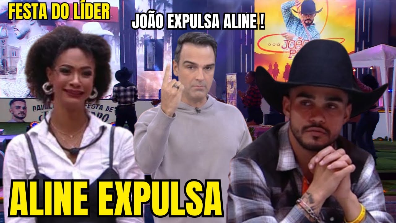 BBB25: JOÃO PEDRO EXPULSA ALINE  DA FESTA DO LÍDER ELA SE NEGA E TADEU ENTRA AO VIVO E TEM ATITUDE