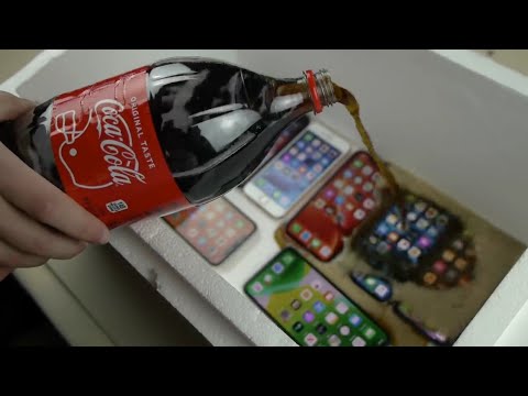Pouring Coca-Cola on every Water Resistant - IPhone -11 Pro, 11, XS, X,XR,8,7,6S- What happens?
