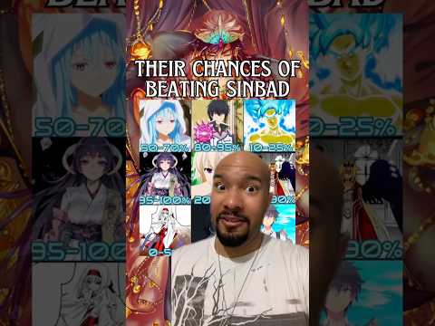 These are their chances vs Sinbad?! HA! #anime #manga #magi #vs #dragonball #tensura #anos #shorts