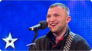 Robbie Kennedy with his acoustic guitar singing &#39;Iris&#39;- Week 3 Auditions | Britain&#39;s Got Talent 2013