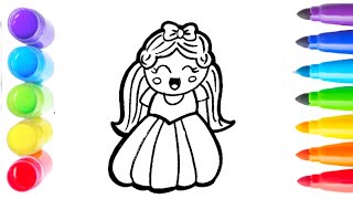 How to draw cute and easy princess |Easy Drawing, Painting and Coloring