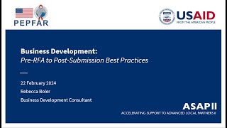 Business Development: Pre-RFA to Post Submission Best Practices