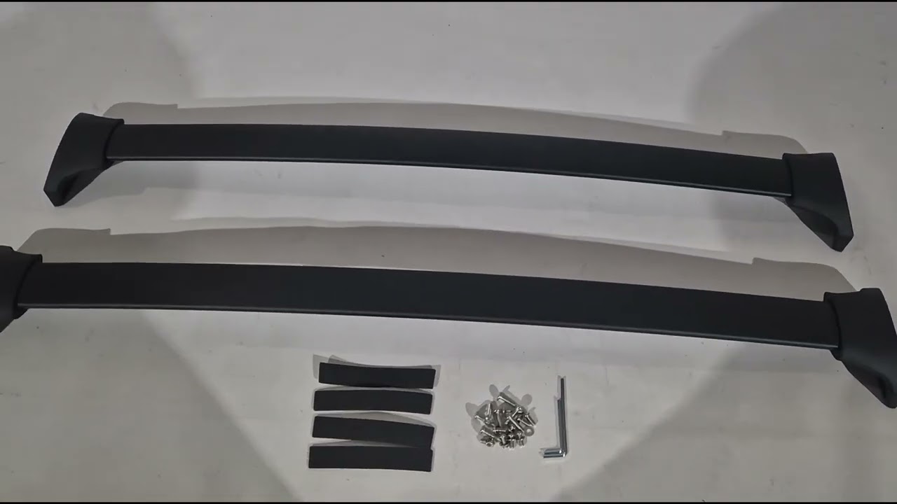 Honda Pilot 2015–2022 Originele zwarte dwarsdragers (aluminium) Video 13