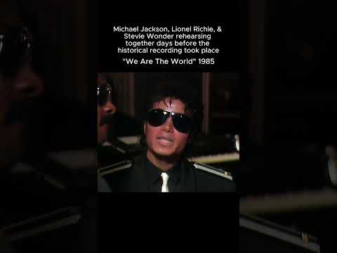 Thumbnail for Michael Jackson, Lionel Richie, & Stevie Wonder rehearsing "We Are The World" days before recording by Stevie Wonder