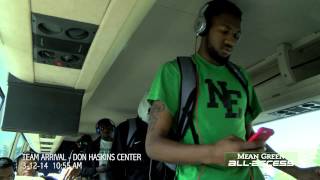 preview picture of video 'Mean Green Travel To Arena For Tournament Game 2'
