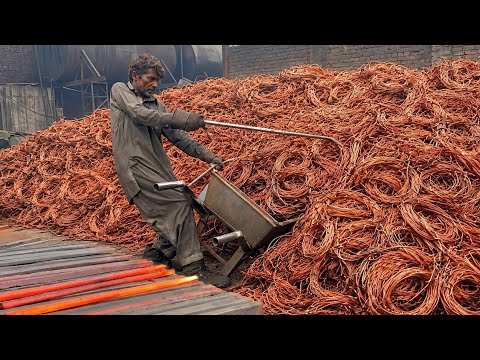 incredible Copper Recycling Process from Old Used AC Compressor || Copper Pot Mass Production 