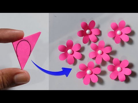Very Easy Paper Flower Craft | Paper Flower Making Step By Step | DIY Flower Craft