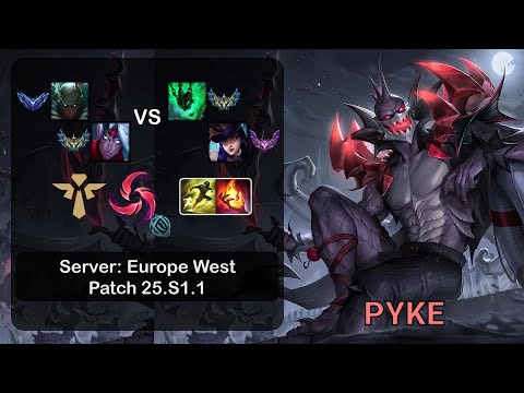 Pyke Support + Varus vs Thresh + Caitlyn - EUW Server - Patch 25.S1.1