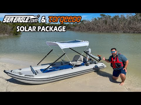 The Future of boating? Torqeedo electric outboard & solar panel packages with Sea Eagle boats