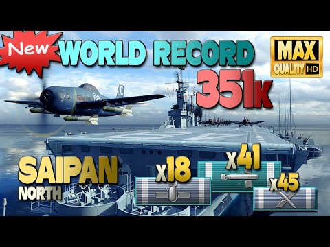 Aircraft Carrier Saipan: World record, 351k damage - World of Warships
