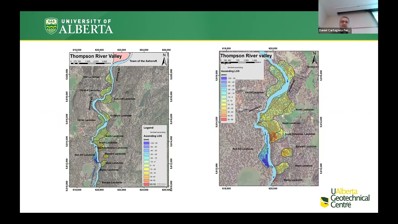 Updated Understanding of Landslide Kinematics Along the Thompson River Valley Using Satellite InSAR