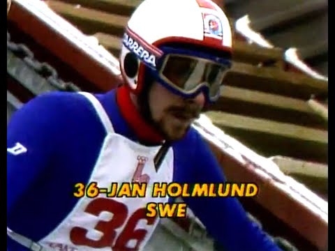 Backhopparen Jan Holmlund faller handlöst i OS i Lake Placid 1980