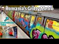 ⁴ᴷ⁶⁰ Romania S Gritty Metro Graffitied Communist Era Astra IVA Metro Cars In Bucharest
