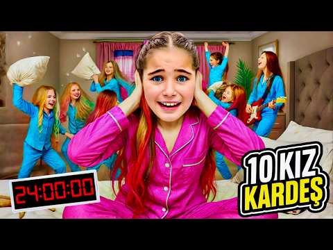 ELIF SINEM WITH 10 SISTERS 24 HOURS!! BEHIND THE SCENES ALL DAY!!