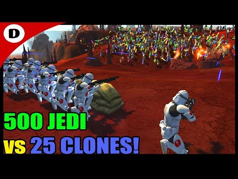 500 JEDI vs 25 CLONE TROOPERS ~ Star Wars Mod - Men of War: Assault Squad 2