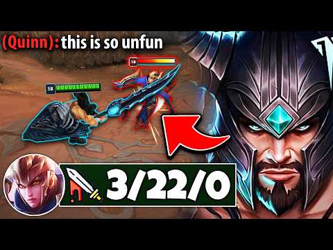 I made this poor Quinn die 22 times in a real ranked game... (HILARIOUS TOP GAP)