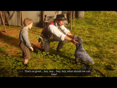 Dog wandered into the camp. Red Dead Redemption 2