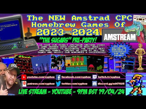 [AMSTRAD CPC] ⚡️ AMSTREAM 🕹️ The NEW Amstrad Homebrew Games Of 2023-24! ⭐️ "The Sugars" Pre-Party! 🥳