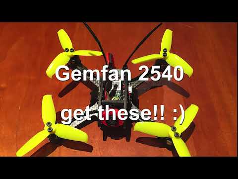 Leader 120 stock Maiden Flight + Gemfan 2540 test