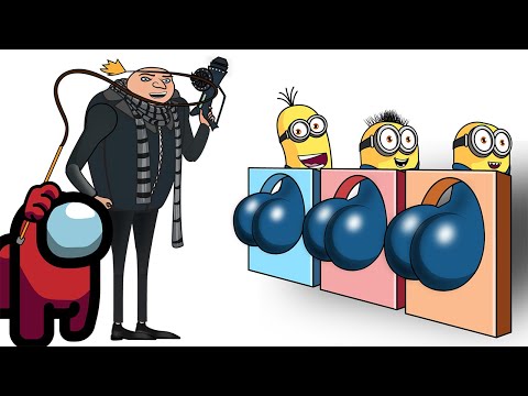 Mini Crewmate Kills Despicable Me 4 Minions Characters | Among Us