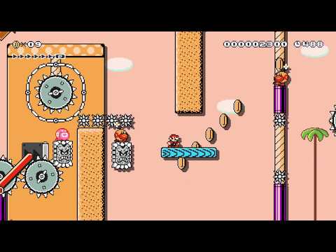 Wiggler's Bouncy Desert (Super Mario Maker 2)