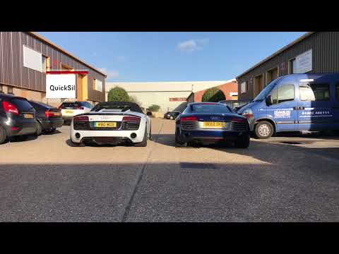 R8 V10 Plus QuickSilver Exhaust vs Stock Exhaust - Big difference!