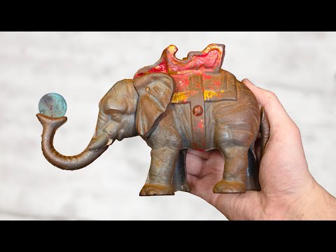 1920's Cast Iron Mechanical Elephant Bank Restoration