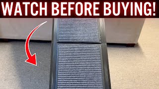 🚨Watch FIRST! Dog Ramp for Car Wide Folding Portable Pet Stair Ramp with Non Slip Rug