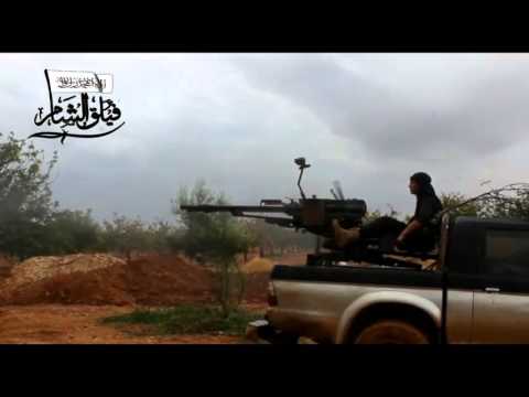 استهداف قوات النظام برشاش 14.5 من قبل فيلق الشام على جبهة سكيك في ريف إدلب الجنوبي