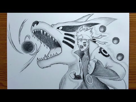 How To Draw Six Paths Sage Mode Naruto And Kurama || Epic Pencil Sketch || Easy Anime Drawing