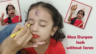 How to do Durga maa make up for small girl | without saree | बच्चों को मां दुर्गा कैसे बनाएं
