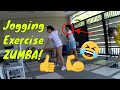 Mom Behind Me Away Jogging Zumba Exercise At HOME SENIOR With Quarantine