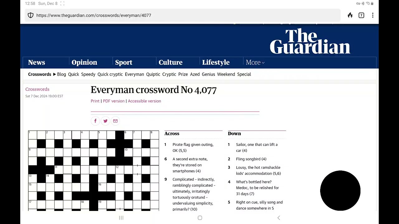 Guardian Everyman Crossword (No. 4,077)
