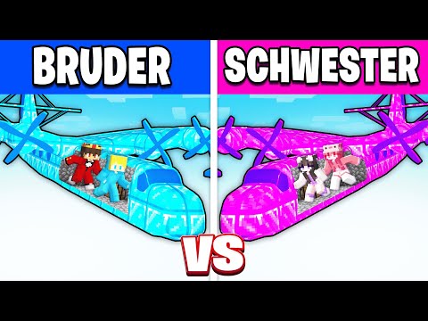 SCHWESTER vs BRUDER FLUGZEUG Bau Challenge in Minecraft