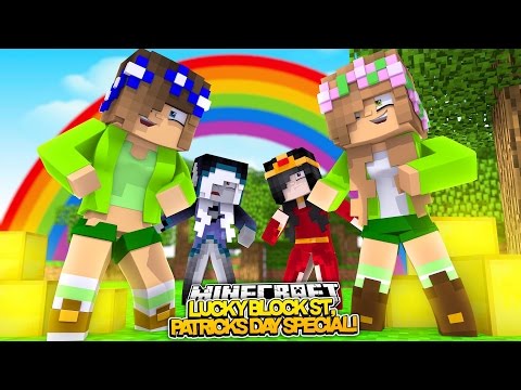 ST. PATRICKS DAY LUCKY BLOCK SPECIAL! Minecraft Little Kelly w/Carly,Ramona & Britney