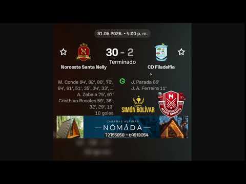 Pando, Fecha 5, Copa Simon Bolivar  2026, Noroeste Santa Nelly 30 - 2 Filadelfia